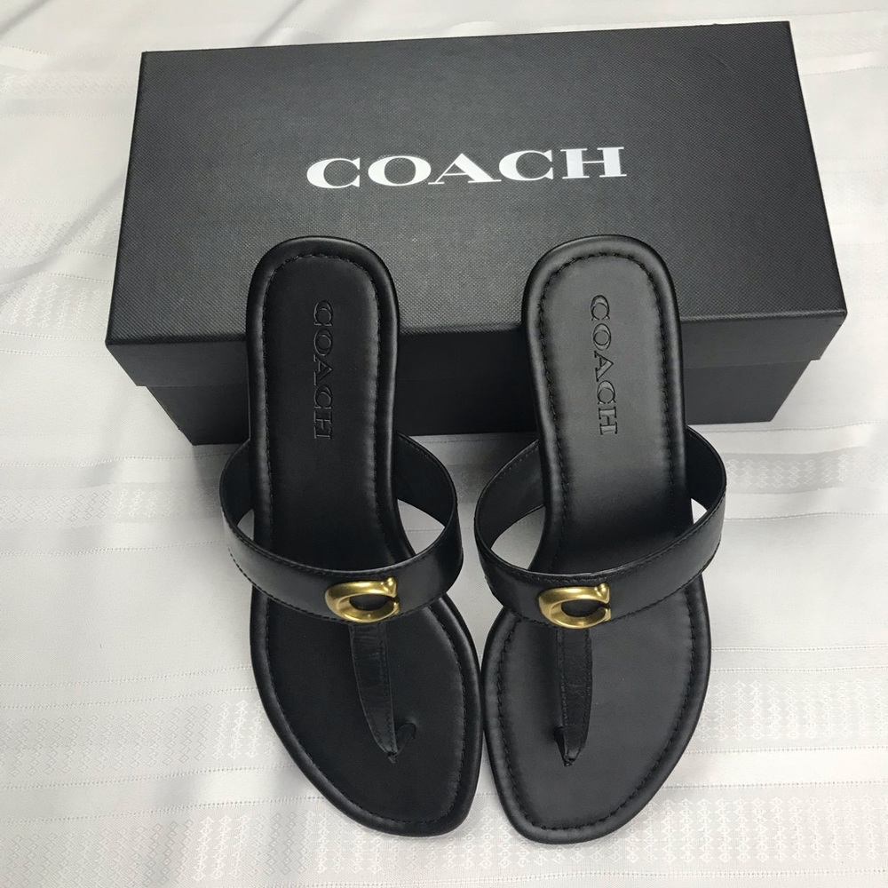 Coach Jessie Sandals, Black
